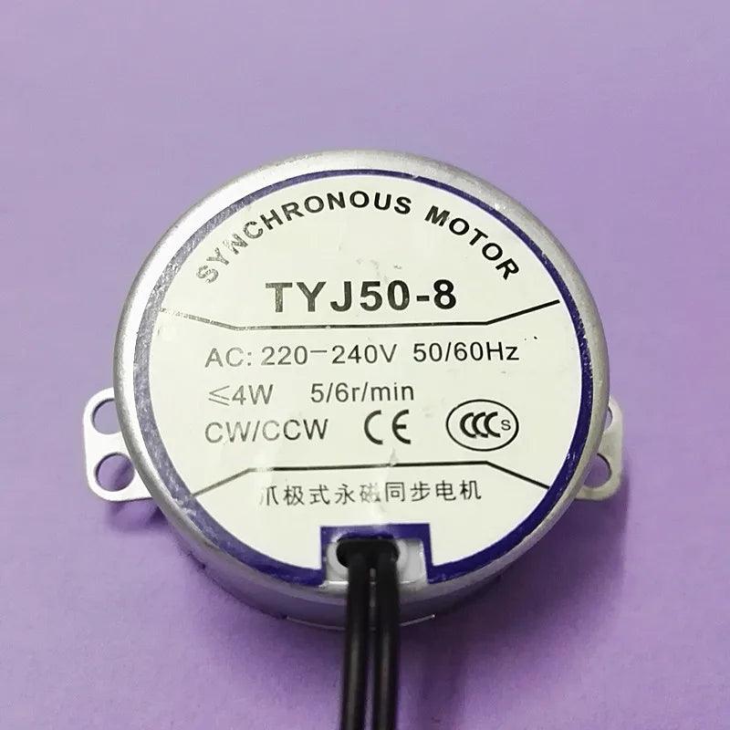 TYJ50-8 4W Synchronous Motor AC 220V~240V 50Hz/60Hz CW/CCW Microwave Oven Tray Motor Electric Engine Fan