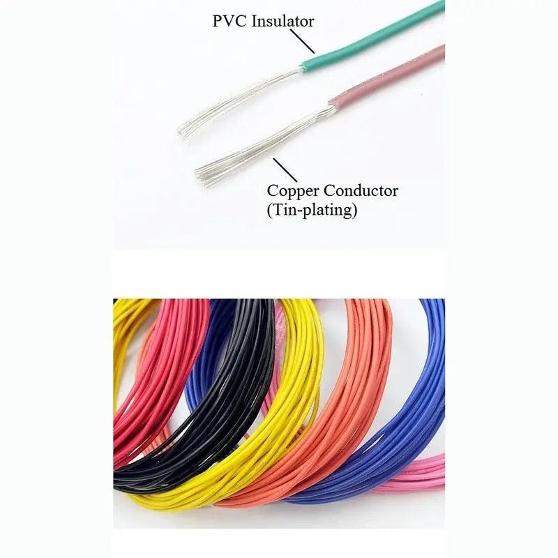 UL1007- 5M/10M Electronic Wire Copper Cable| 30-18AWG, Multicolor Optional - electrical center b2c