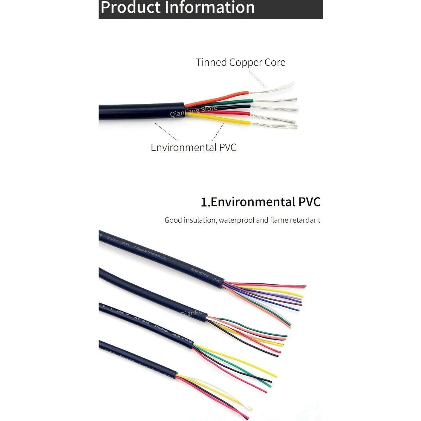 UL2464 -2/5/10M Sheathed Wire Cable| 28-16 AWG optional - electrical center b2c