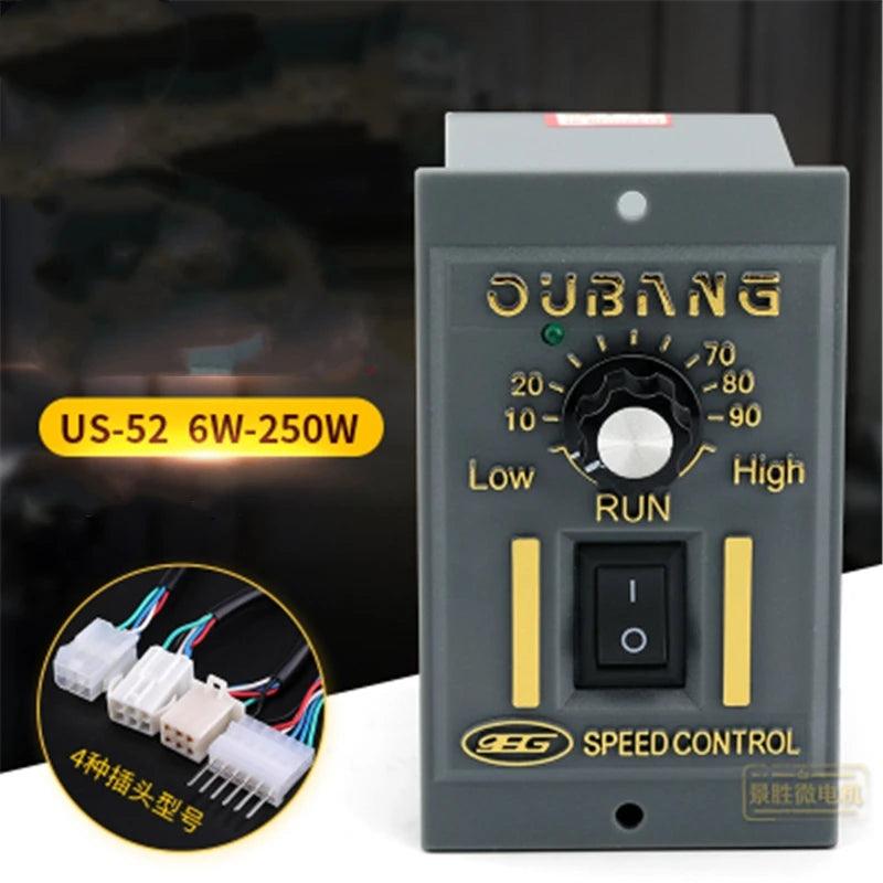 US-52 AC 220V Gear Motor Controller 6W 15W 25W 40W 60W 90W 120W 180W 250W Reversed CW CCW Adjustable Speed Mechanical