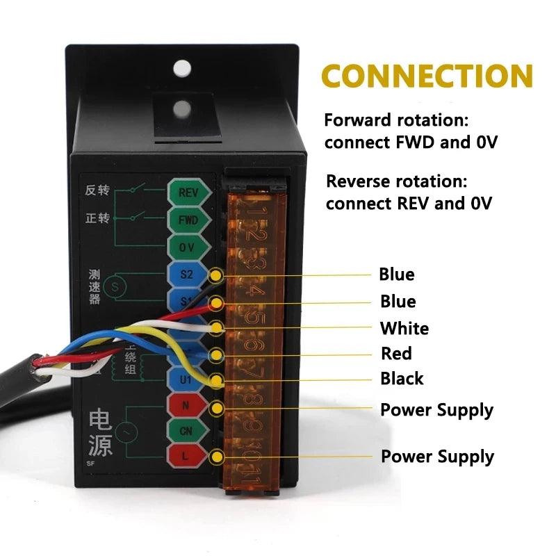 UX-52 Digital Display Speed Controller AC 220V Motor 6W 15W 25W 40W 60W 90W 120W 180W 250W 400W PWM Pinpoint Regulator Control