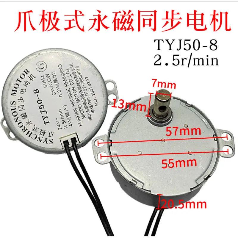 Variable Frequency Claw Pole Permanent Magnet Synchronous Motor AC 24V 2.5r CW/CCW 50Hz TYJ50-8 Electric Fan Shaking Hea Fan