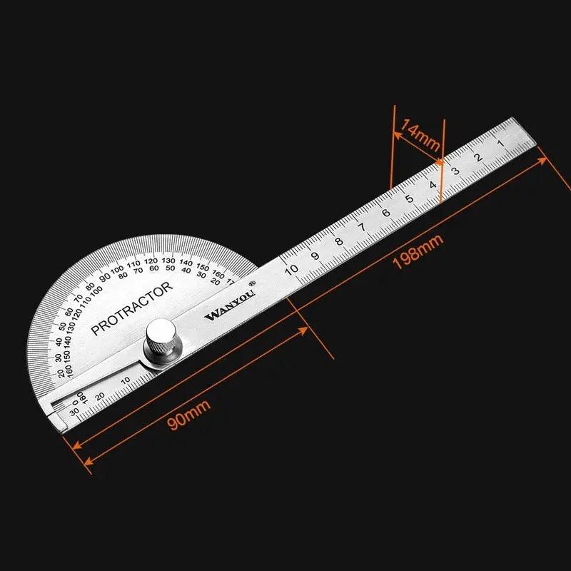 VASTAR- 180 Degree Adjustable Protractor| Stainless Steel - electrical center b2c