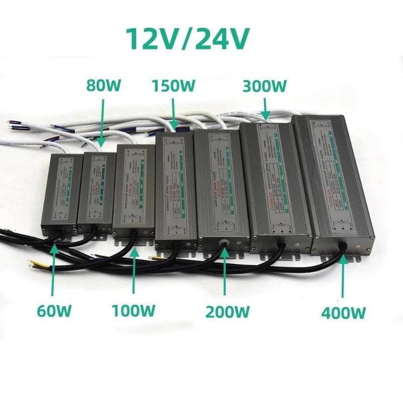 Waterproof Lighting Transformers AC 220V To DC 12 V 24V LED Driver Power Adapter 60W 100W 200W 400W Waterproof 12V Power Supply