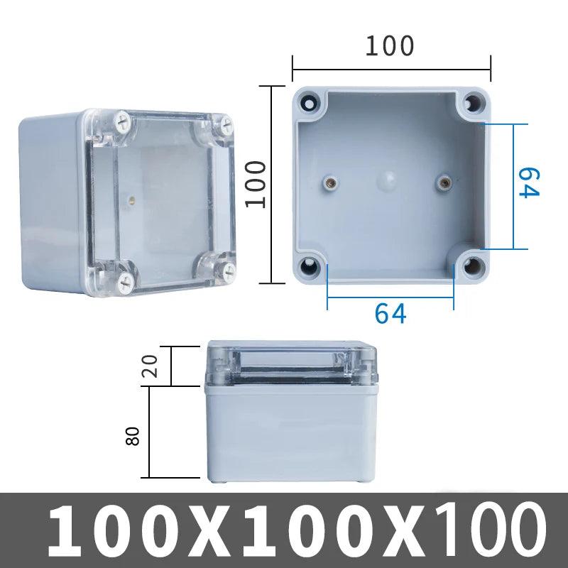 Waterproof Plastic Junction Box transparent cover Enclosure Electronic Instrument Housing Case Electrical Project Outdoor Boxes