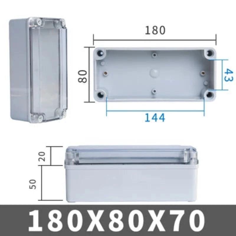 Waterproof Plastic Junction Box transparent cover Enclosure Electronic Instrument Housing Case Electrical Project Outdoor Boxes