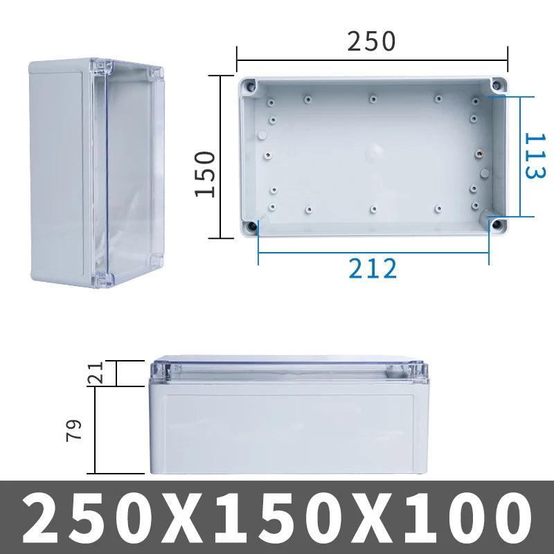 Waterproof Plastic Junction Box transparent cover Enclosure Electronic Instrument Housing Case Electrical Project Outdoor Boxes