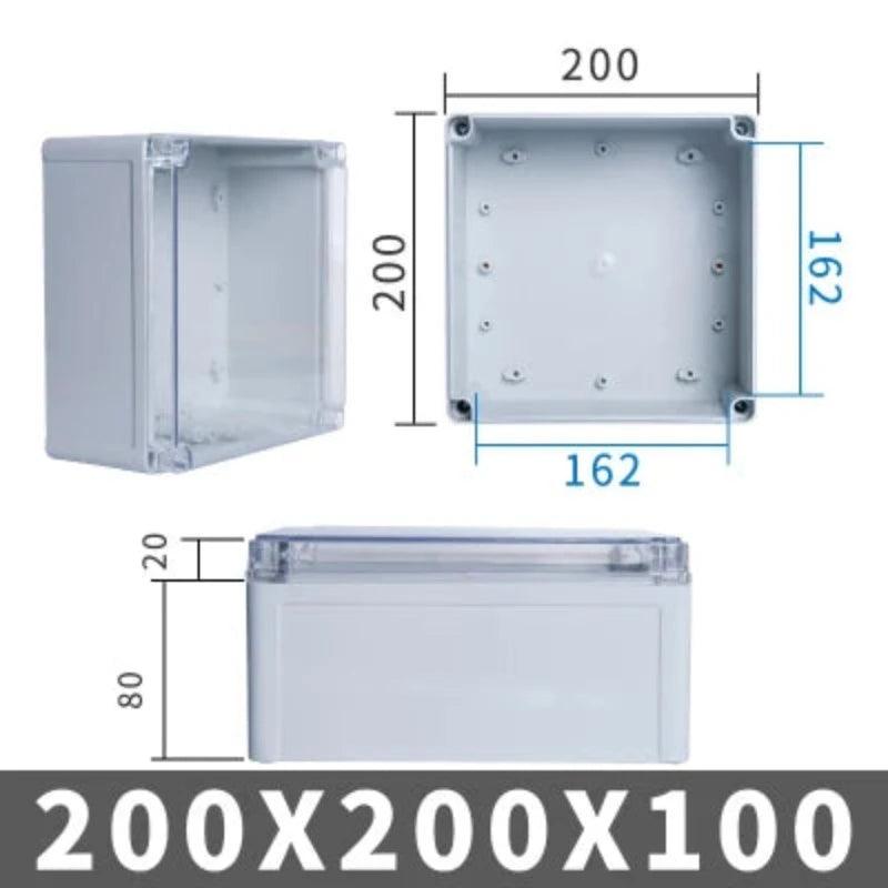 Waterproof Plastic Junction Box transparent cover Enclosure Electronic Instrument Housing Case Electrical Project Outdoor Boxes