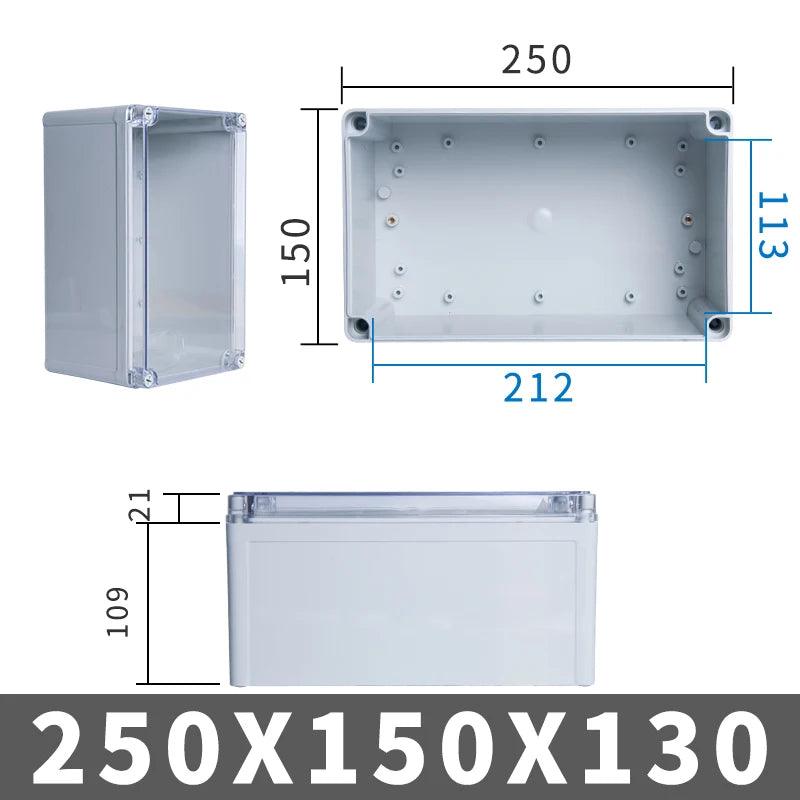 Waterproof Plastic Junction Box transparent cover Enclosure Electronic Instrument Housing Case Electrical Project Outdoor Boxes