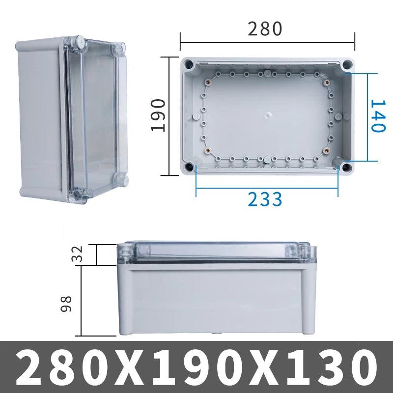 Waterproof Plastic Junction Box transparent cover Enclosure Electronic Instrument Housing Case Electrical Project Outdoor Boxes