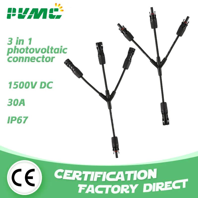 47661736755393,1500V 30A 3 To 1 Hot Selling PV Y Branch Connector With 4mm2 Solar Cable For Solar Pv System Solar