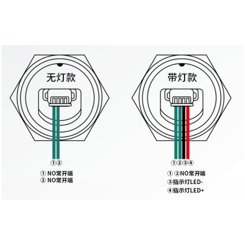 Black Body- Ultra-Thin Momentary Metal Push Button Switch with Wire Thread
