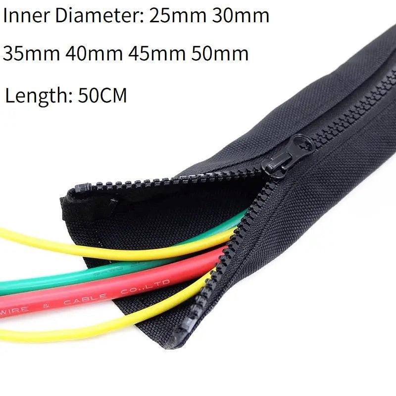 Zipper Cable Sleeve Flexible Nylon Cable Sock/ 25-50mm optional - electrical center b2c