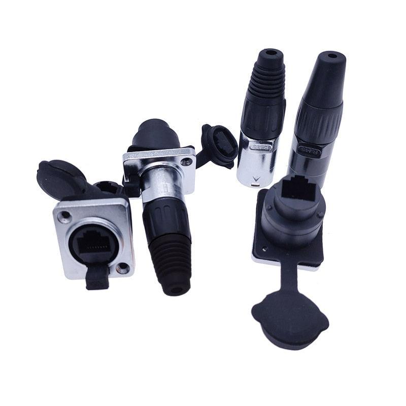 10 piece  8p8c RJ45 net work waterproof connector IP65 D socket panel ethernet connector.