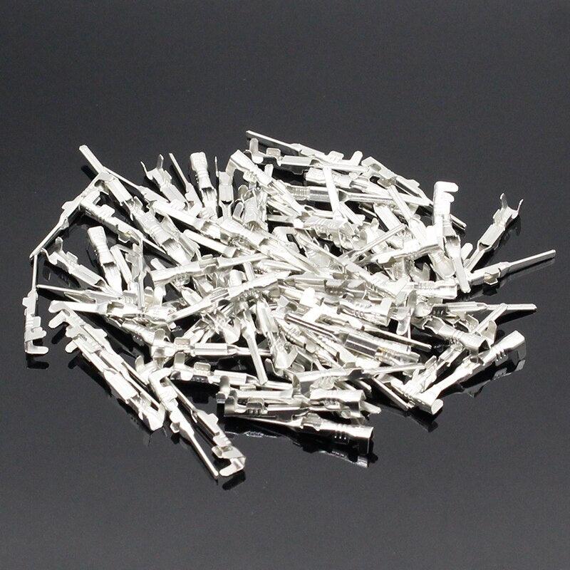 100Pcs crimp male terminals for automotive waterproof connector.