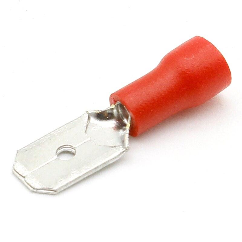 100pcs Red Spade Crimp Terminals Fully Insulated Electrical Connectors Audio Wiring.