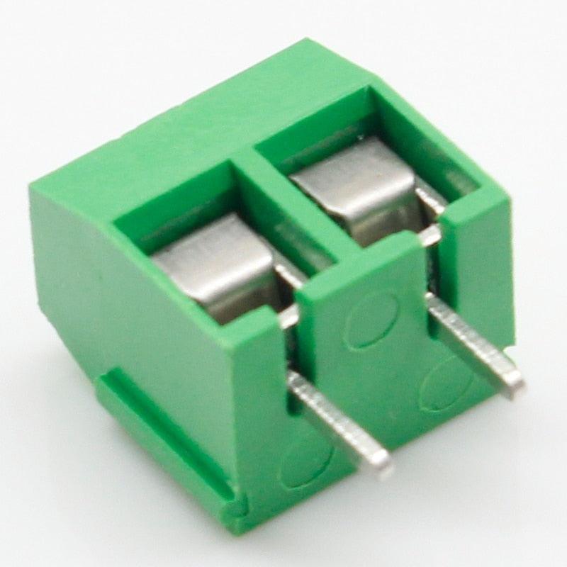 100PCS/Lot KF301-2P KF301-3P KF301-5.0-3P KF301 Screw 3Pin 5.0mm Straight Pin PCB Screw Terminal Block Connector Blue and green.