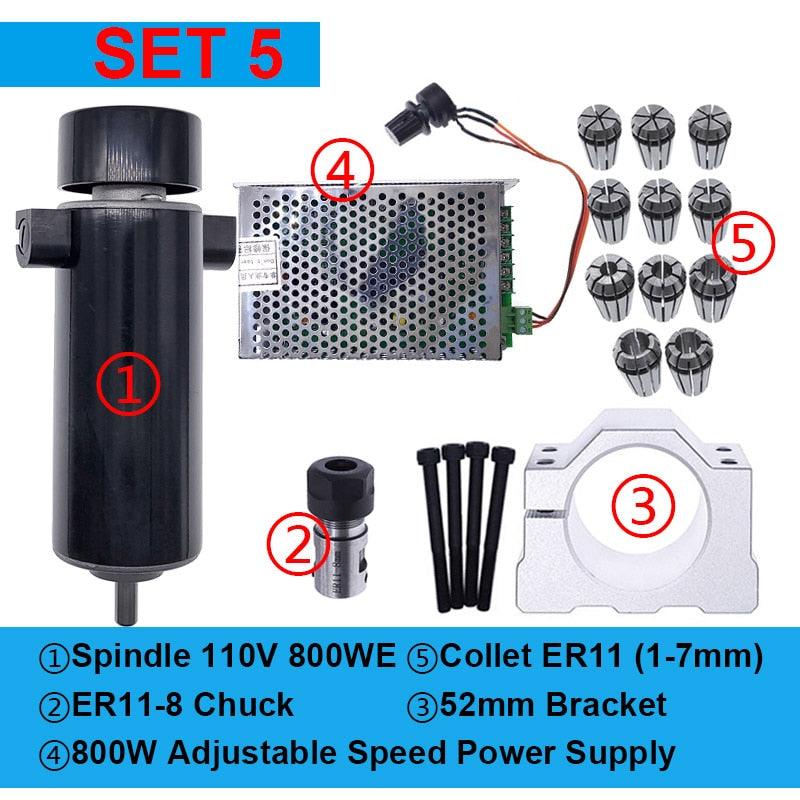 100V 800WE Dc Spindle Set 0~110V Adjustable speed Governor for carving machine.mini mill spindle