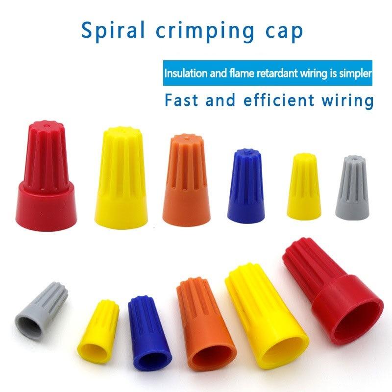 10/50/100pcs Fast Connector Spring Cap Crimp End Terminal P1/2/3/4/6 Insulated Electrical Insert Splice Rotating Wire Connection.