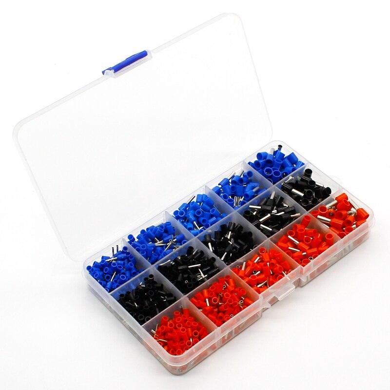 1065pcs/set 3 colors 22~12AWG Wire Copper Crimp Connector Insulated Cord Pin End Terminal Bootlace cooper Ferrules kit set.