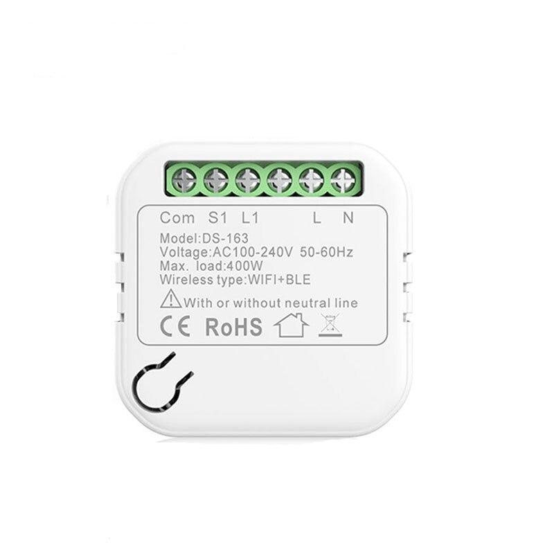 10A WiFi Smart LED Light Switch Relay Breaker Module No Neutral Wire Required  Smart Life Tuya Remote Control Alexa Google Home.