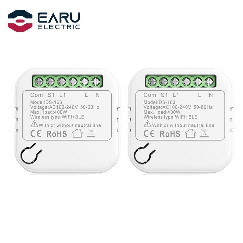 10A WiFi Smart LED Light Switch Relay Breaker Module No Neutral Wire Required  Smart Life Tuya Remote Control Alexa Google Home.