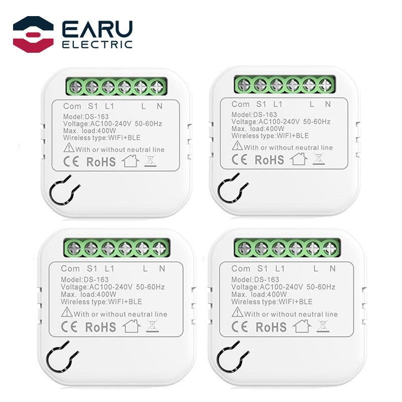 10A WiFi Smart LED Light Switch Relay Breaker Module No Neutral Wire Required  Smart Life Tuya Remote Control Alexa Google Home.