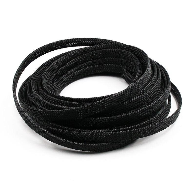 10M Black Insulated Braid Sleeving 2/4/6/8/10/12/15/20/25mm Tight PET Wire Cable Protection Expandable Cable Sleeve Wire Gland.