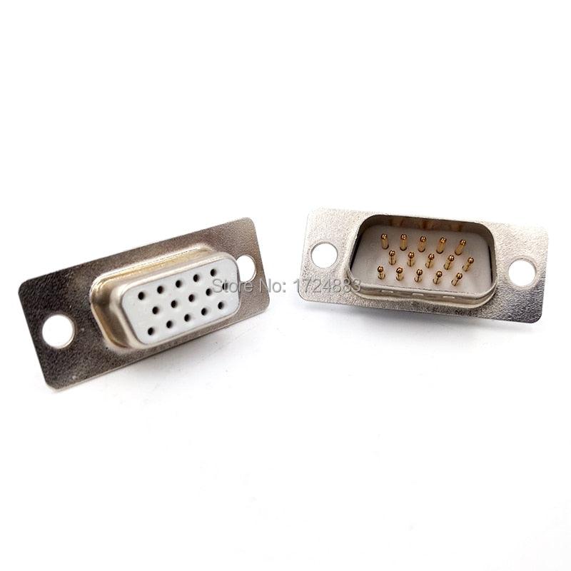 10PCS DB15 connector core VGA Plug connector 2row 3 row  hole/pin  female Male port socket adapter D Sub DP15.