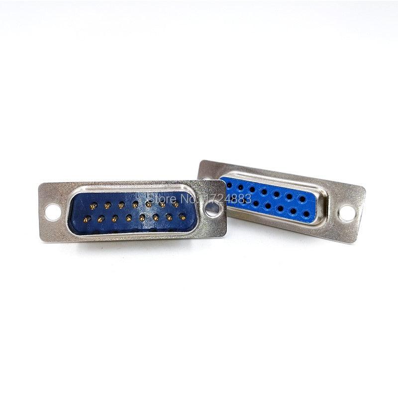 10PCS DB15 connector core VGA Plug connector 2row 3 row  hole/pin  female Male port socket adapter D Sub DP15.