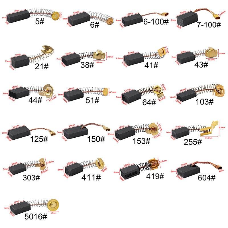 10pcs drill electric grinder replacement carbon brush graphite copper spare parts for electric motors graphite brush.