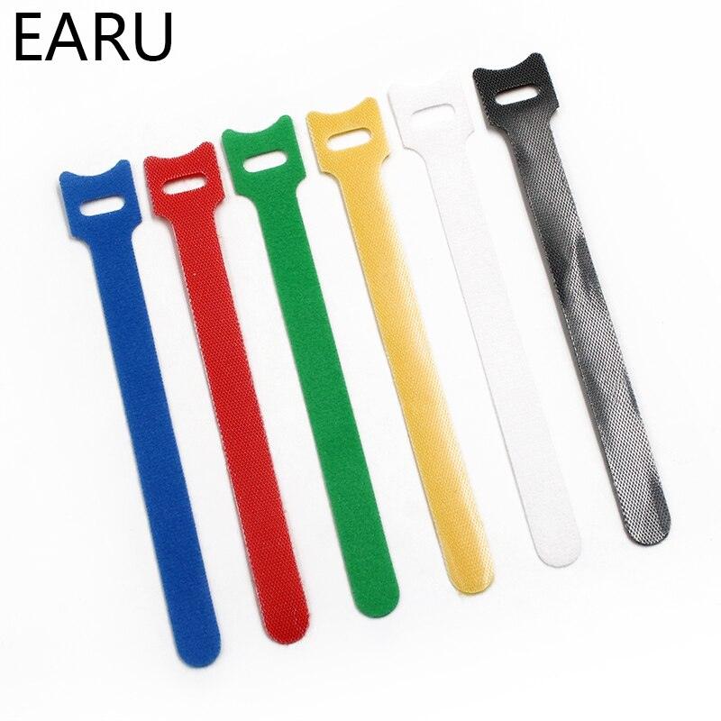 10pcs/lot 12*150mm Nylon Reusable Releasable Zip Cable Ties With Eyelet Holes Back To Back Wire Hook Loop Fastener Management.