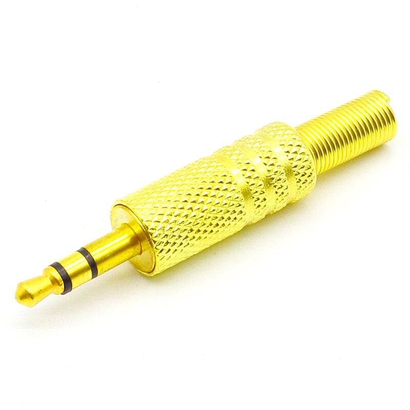 10pcs/lot gold plated 3.5mm plug RCA Audio Connector RCA audio plug 3.5 jack Stereo Headset Dual Track Headphone.