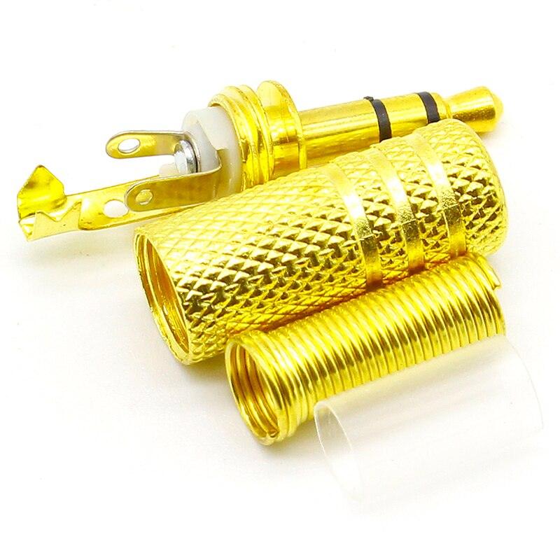 10pcs/lot gold plated 3.5mm plug RCA Audio Connector RCA audio plug 3.5 jack Stereo Headset Dual Track Headphone.