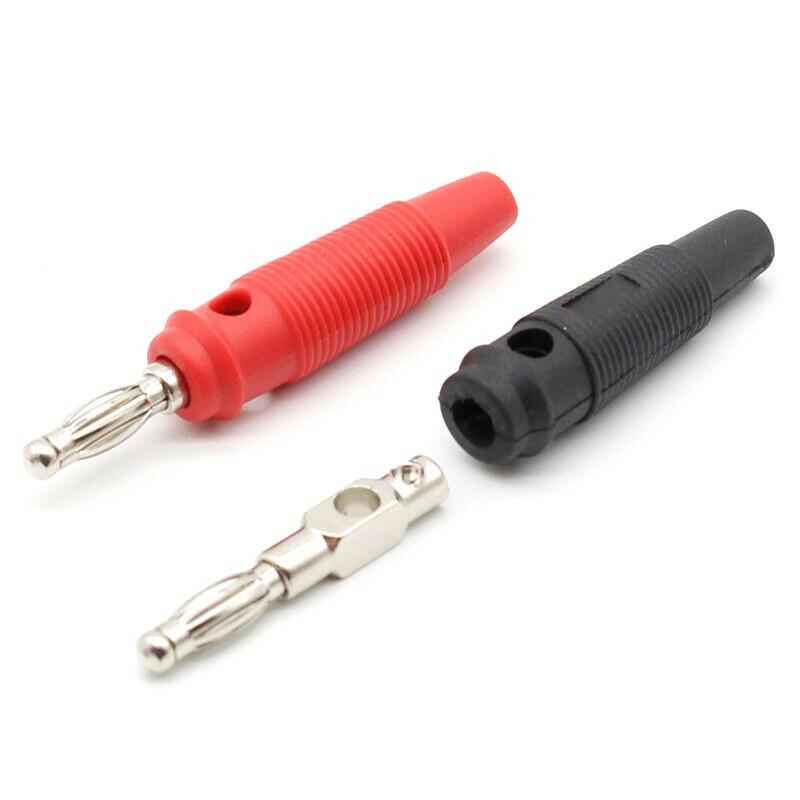 10Pcs/lot Red and Black 4mm Solderless Side Stackable Banana Plug.