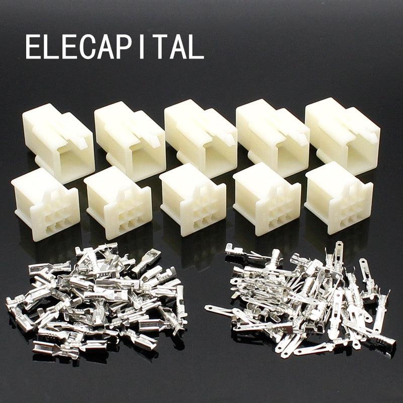 10set/lot 2.8mm 9 pin Automotive 2.8 Electrical wire Connector Male Female cable terminal plug Kits Motorcycle ebike car.