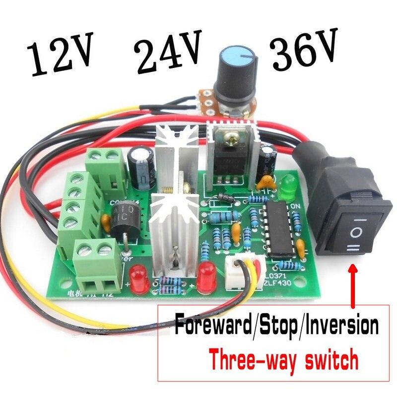 10V 12V 24V 36V PWM DC controller with Positive inversion switch 150W.