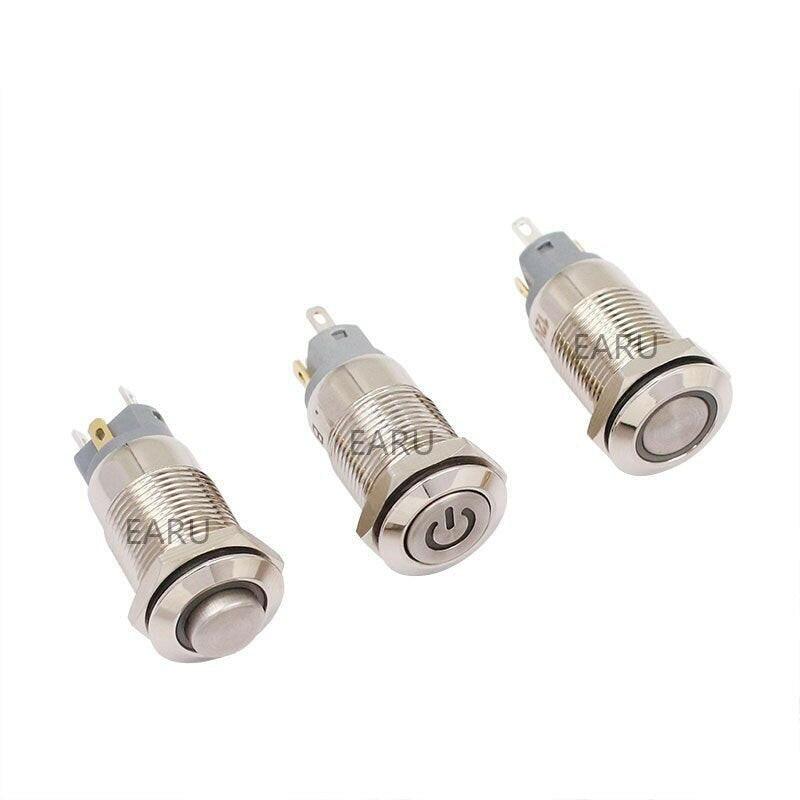 12mm Instantaneous Latching Flat Metal Switch Waterproof.