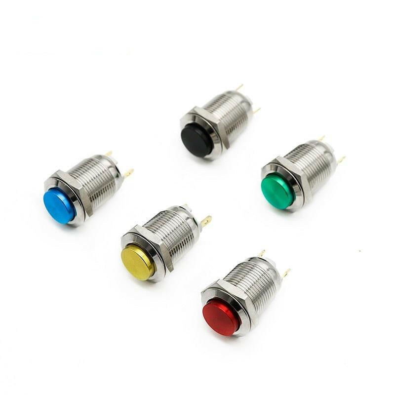 12mm Waterproof Momentary Metal Push Button Switch Stainless Steel.