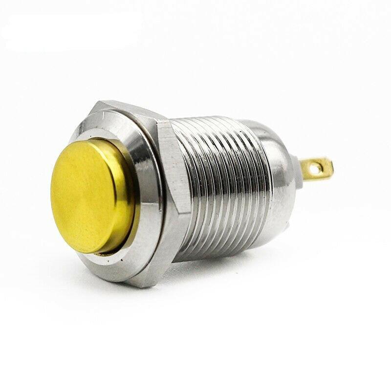 12mm Waterproof Momentary Metal Push Button Switch Stainless Steel.