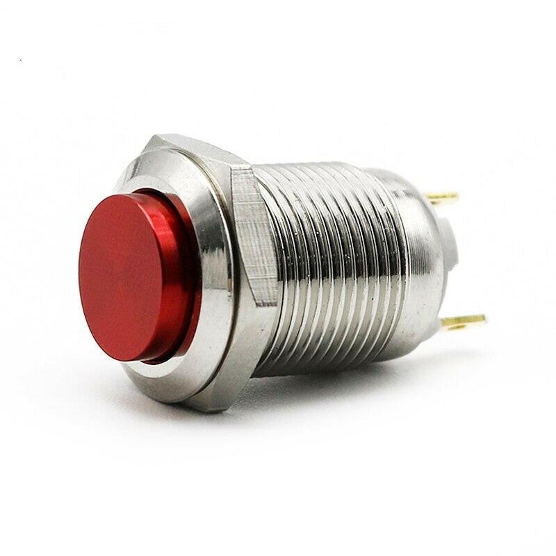 12mm Waterproof Momentary Metal Push Button Switch Stainless Steel.