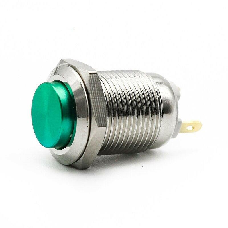 12mm Waterproof Momentary Metal Push Button Switch Stainless Steel.