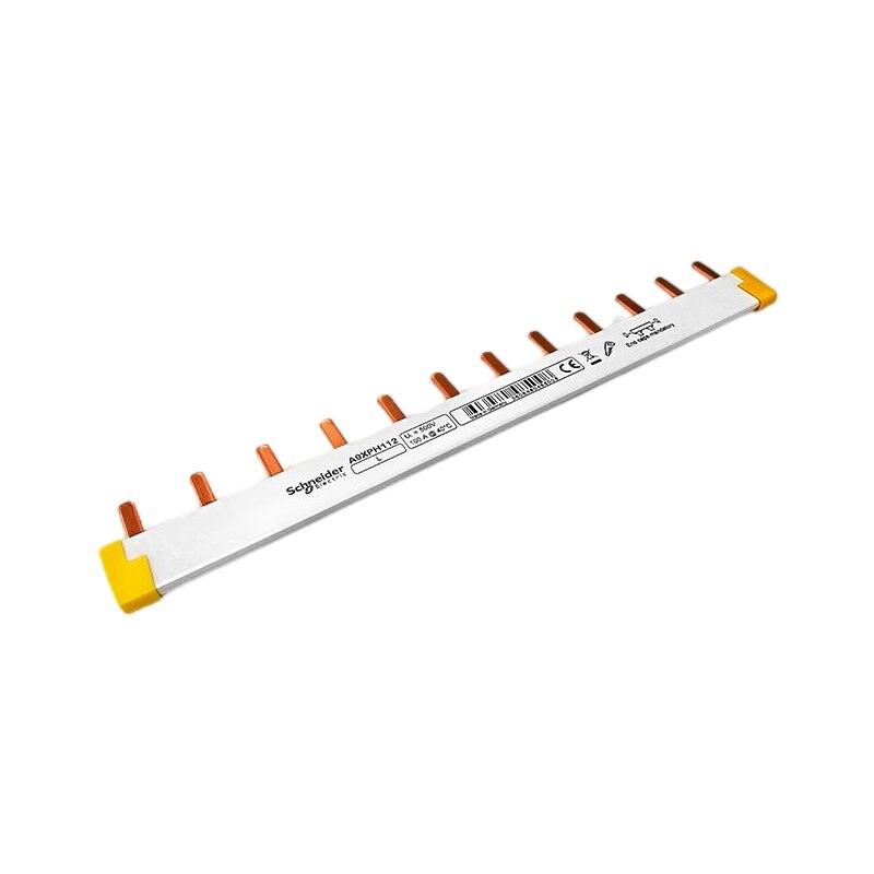 12x18mm comb bus bar, used for 1P MCB, 12 copper row circuit breaker, 12 way A9XPH112 100A.