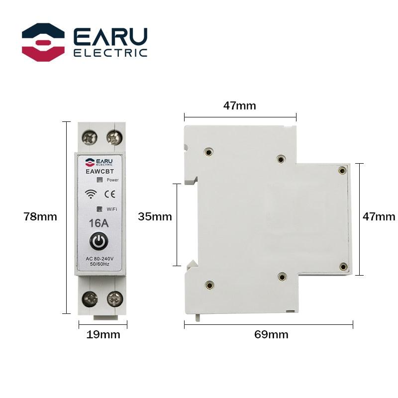 16A 1P 1P+N WiFi Smart Circuit Breaker Time Relay Switch Remote Control by Tuya Smart /eWeLink for Alexa Google Home Assistant.