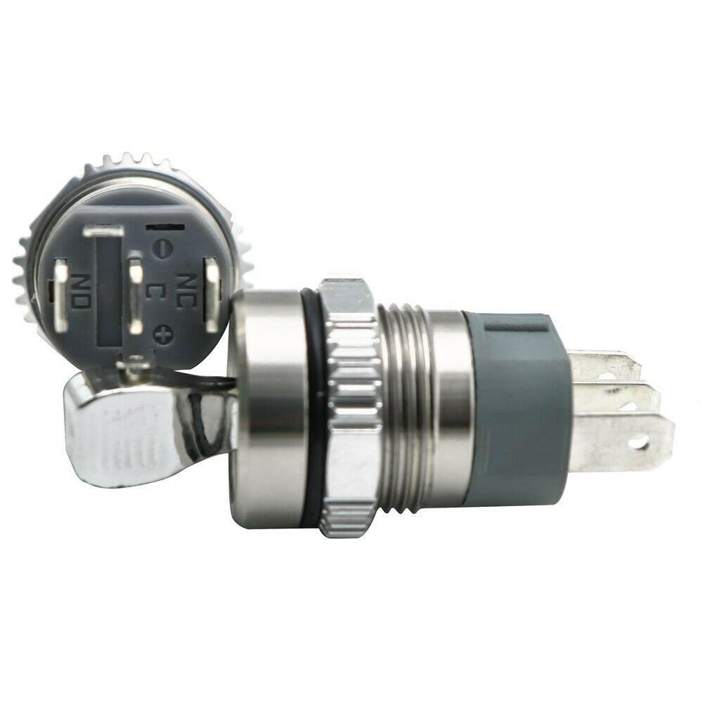 16mm 15A ON-OFF Slide Power High Current Metal Toggle Switch 2 Positions 1NO1NC.