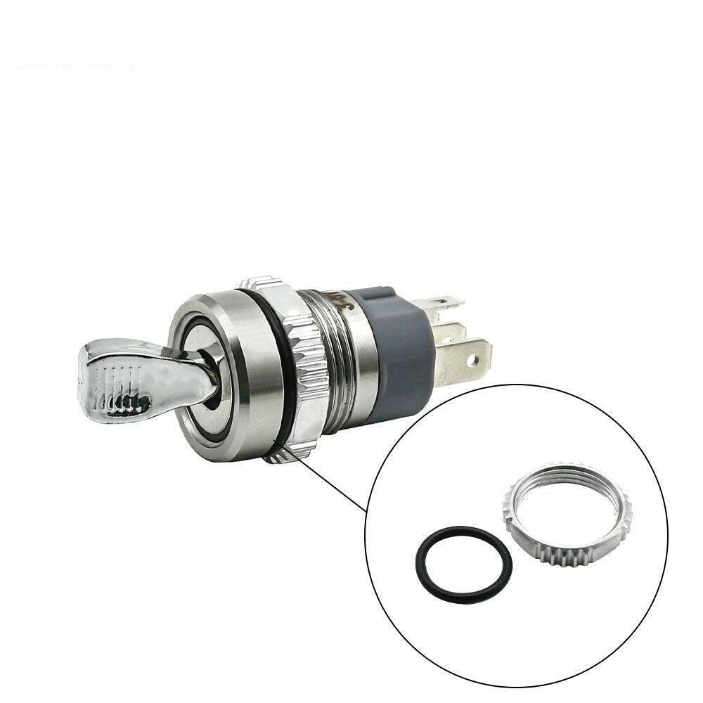16mm 15A ON-OFF Slide Power High Current Metal Toggle Switch 2 Positions 1NO1NC.