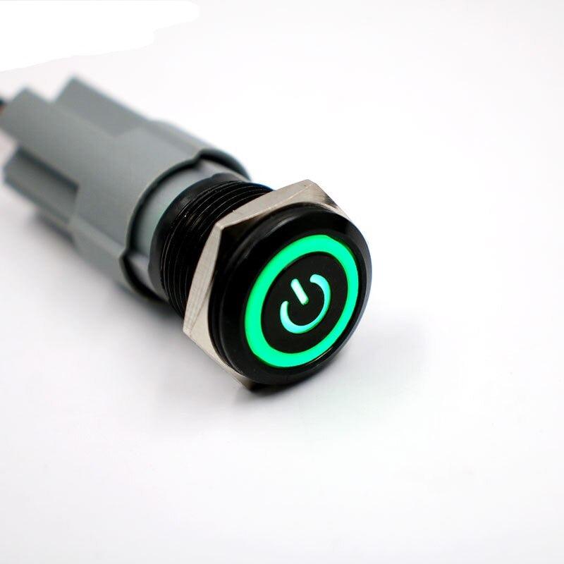 16mm Alumina Black Body Momentary Metal Push Button Switch.