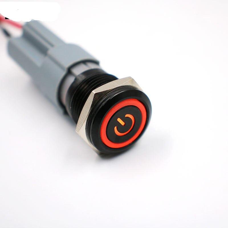 16mm Alumina Black Body Momentary Metal Push Button Switch.