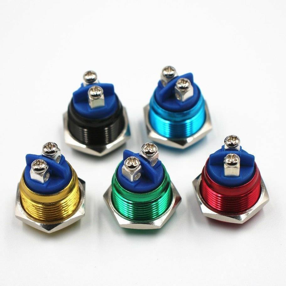 16mm High Head Waterproof Metal Push Button Reset Button Momentary.