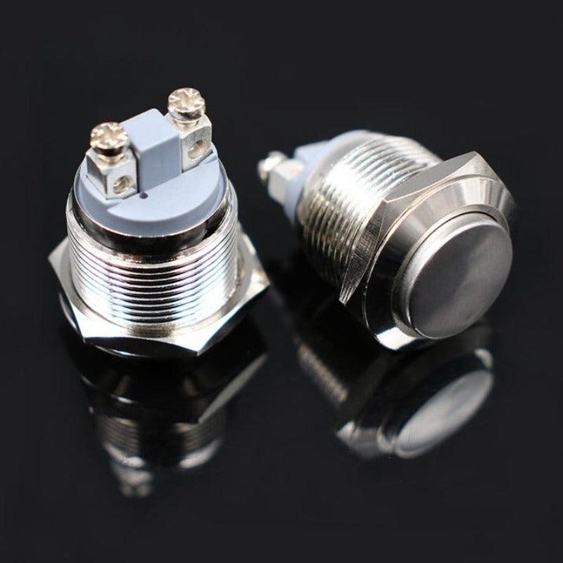 16mm Metal Push Button Switch NO Momentary Reset Self-reset Brass Nickel Plated.